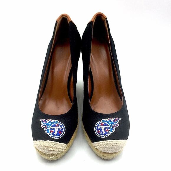 NFL Titans Team Black & Brown Leather Wedges - Picture 6 of 7